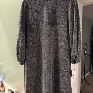 Robbie Bee Black and Gray Long Sleeve Dress